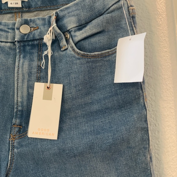 Good American Blue Straight Leg Jeans - Picture 3 of 6